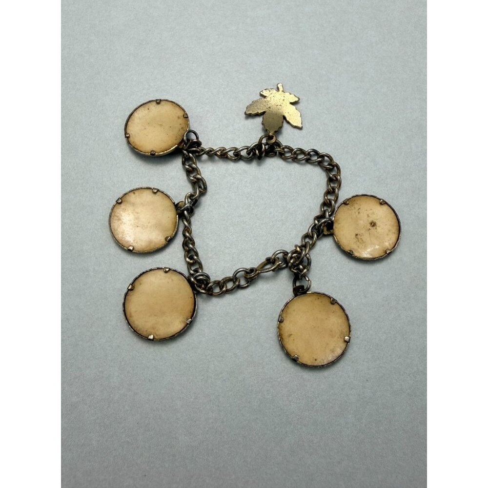 Antique Canadian Charm Bracelet Quebec Souvenir Silver Tone - Picture 9 of 9